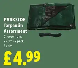 Lidl Parkside tarpaulin assortment offer