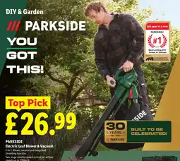 Lidl Parkside electric leaf blower & vacuum offer