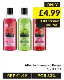 Musgrave MarketPlace Alberto Shampoo Range offer