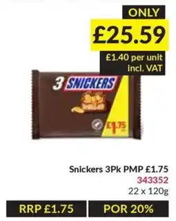 Musgrave MarketPlace Snickers 3Pk offer