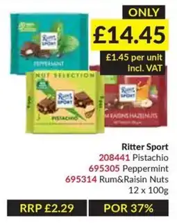 Musgrave MarketPlace Ritter Sport Pistachio Peppermint Rum&Raisin Nuts offer
