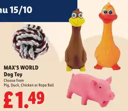 Lidl Max's World Dog Toy offer