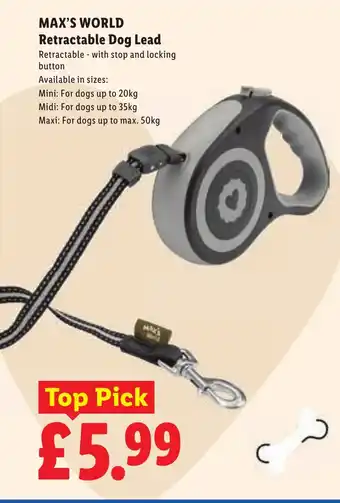 Max's World retractable dog lead