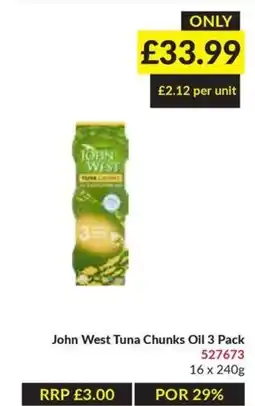Musgrave MarketPlace John West Tuna Chunks Oil 3 Pack offer