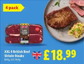 XXL 4 British Beef Sirloin Steaks