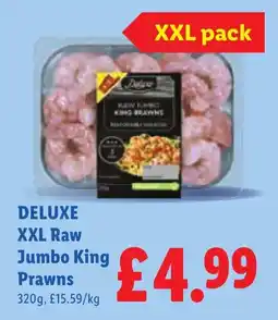 Lidl Deluxe xxl raw jumbo king prawns offer