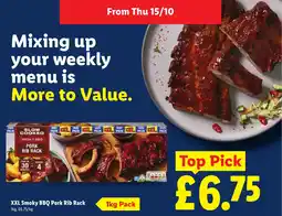Lidl XXL Smoky BBQ Pork Rib Rack offer