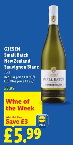 Lidl Giesen small batch new zealand sauvignon blanc offer