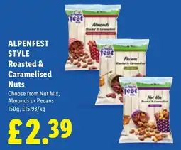 Lidl Alpenfest style roasted & caramelised nuts offer
