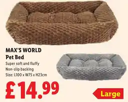 Lidl Max's World Pet Bed offer