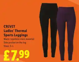 Lidl Crivit ladies' thermal sports leggings offer