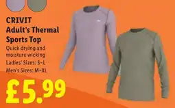 Lidl Crivit adult's thermal sports top offer