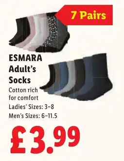 Lidl Esmara adult's socks offer