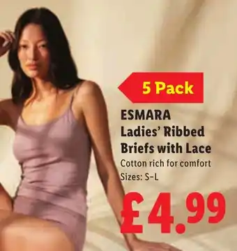 Esmara ladies' ribbed briefs with lace
