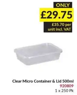 Musgrave MarketPlace Clear Micro Container & Lid offer