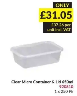 Musgrave MarketPlace Clear Micro Container & Lid offer
