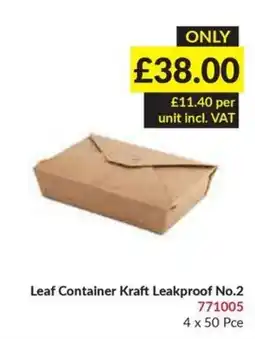 Musgrave MarketPlace Leaf Container Kraft Leakproof No.2 offer