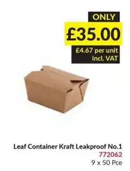 Musgrave MarketPlace Leaf Container Kraft Leakproof No.1 offer