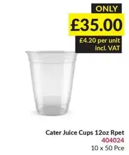 Musgrave MarketPlace Cater Juice Cups 12oz Rpet offer