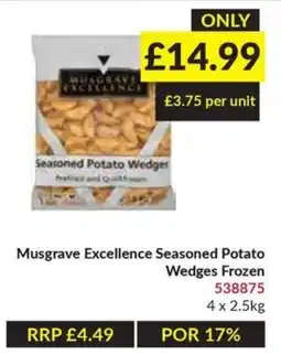 Musgrave MarketPlace Musgrave Excellence Seasoned Potato Wedges Frozen offer