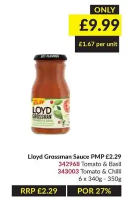 Musgrave MarketPlace Lloyd Grossman Sauce offer