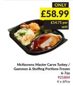 Musgrave MarketPlace McKeowns Master Carve Turkey / Gammon & Stuffing Portions Frozen offer