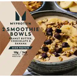 Iceland Myprotein 2 Smoothie Bowls Peanut Butter, Chocolate & Banana 340g offer