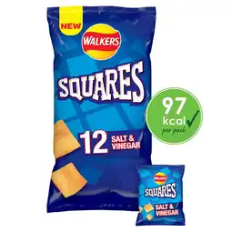 Iceland Walkers Squares Salt & Vinegar Multipack Snacks Crisps 12 x 22g offer