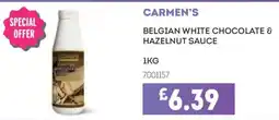 Bestway Carmen's belgian white chocolate & hazelnut sauce offer