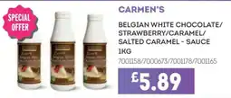 Bestway Carmen's belgian white chocolate sauce offer