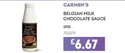 Bestway Carmen's belgian milk chocolate sauce offer