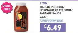 Bestway Lion garlic piri piri/lemon&herb piri piri/tartare sauce offer