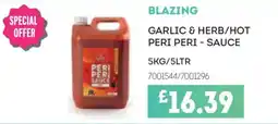 Bestway Blazing garlic & herb/hot peri peri sauce offer