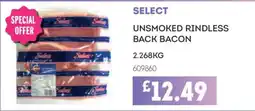 Bestway Select unsmoked rindless back bacon offer