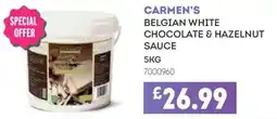 Bestway Carmen's belgian white chocolate & hazelnut sauce offer