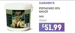 Bestway Carmen's pistachio sauce offer
