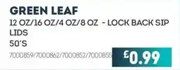 Bestway Green leaf lock back sip lids offer