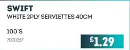 Bestway Swift white 2ply serviettes offer