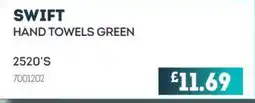 Bestway Swift hand towels green offer