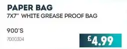 Bestway Paper bag white grease proof bag offer