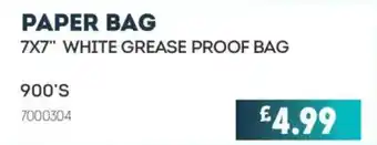 Paper bag white grease proof bag