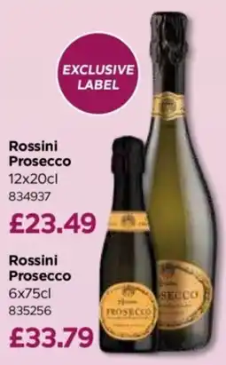 Bestway Rossini Prosecco offer