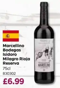 Bestway Marcellino bodegas isidoro milagro rioja reserva offer