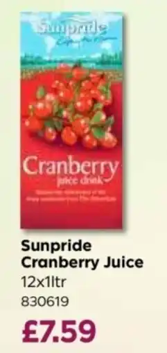 Bestway Sunpride cranberry juice offer