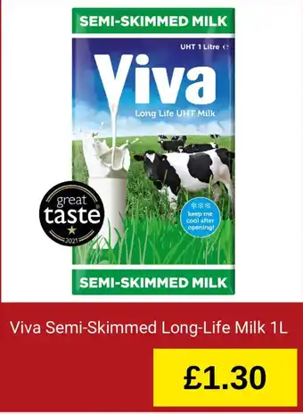 Viva Semi-Skimmed Long-Life Milk