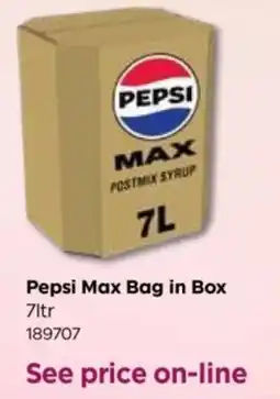 Bestway Pepsi max bag in box offer