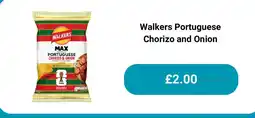 Poundland Walkers portuguese chorizo and onion offer