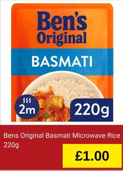 Iceland Ben's original basmati microwave rice offer