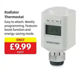 Aldi Workzone radiator thermostat offer