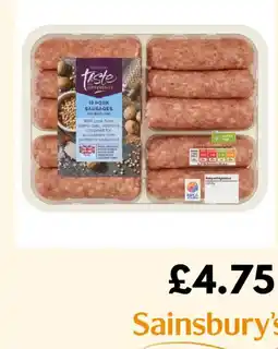 Sainsbury's Sainsbury's taste the difference 10 pork sausages offer